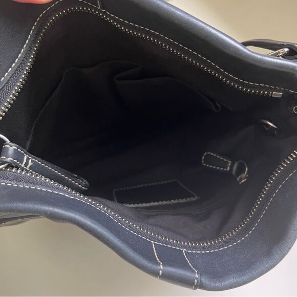 Coach Vintage Soho Bag Black Leather Silver Buckles Shoulder Purse Handbag - Picture 8 of 9